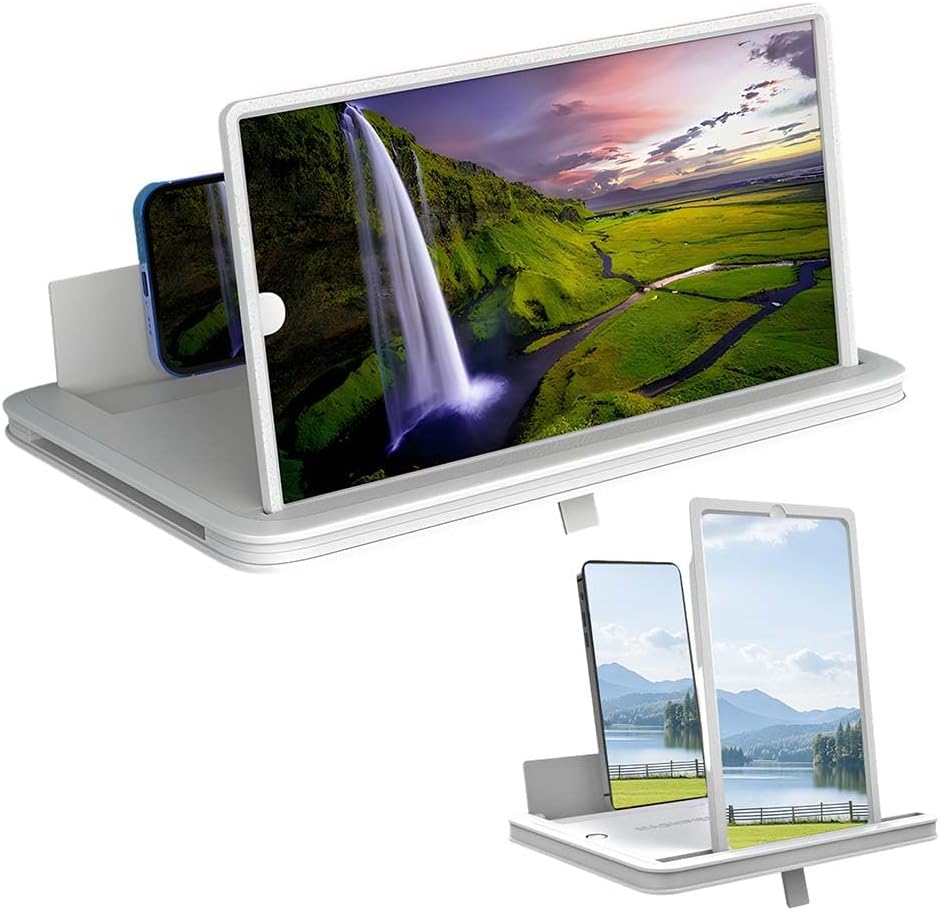 2026 New Screen Magnifier for Smartphone, 3D HD Screen Mobile Phone Magnifier Expanders for Movies, Videos and Gaming, Foldable Phone Screen Amplifier Compatible with All Smartphones (White, 10 Inch)