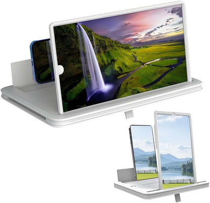 2026 New Screen Magnifier for Smartphone, 3D HD Screen Mobile Phone Magnifier Expanders for Movies, Videos and Gaming, Foldable Phone Screen Amplifier Compatible with All Smartphones (White, 10 Inch)