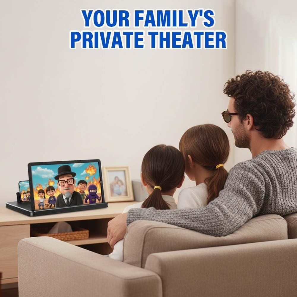 2026 New Screen Magnifier for Smartphone, 3D HD Screen Mobile Phone Magnifier Expanders for Movies, Videos and Gaming, Foldable Phone Screen Amplifier Compatible with All Smartphones (White, 10 Inch)