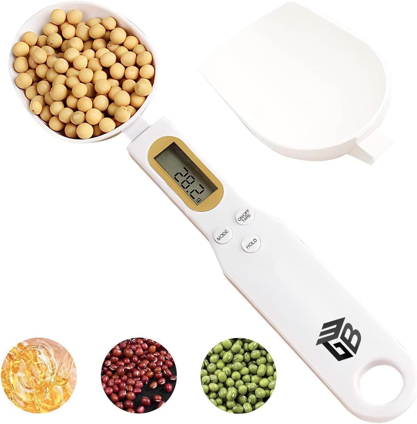 Digital Spoon Scale Electronic Measuring Spoon with 2 Replaceable Spoons, Food Coffee Weigh Scale High Precision for Home 500/0.1G, Digital Food Spoon Scale, Kitchen Scales with LCD Display