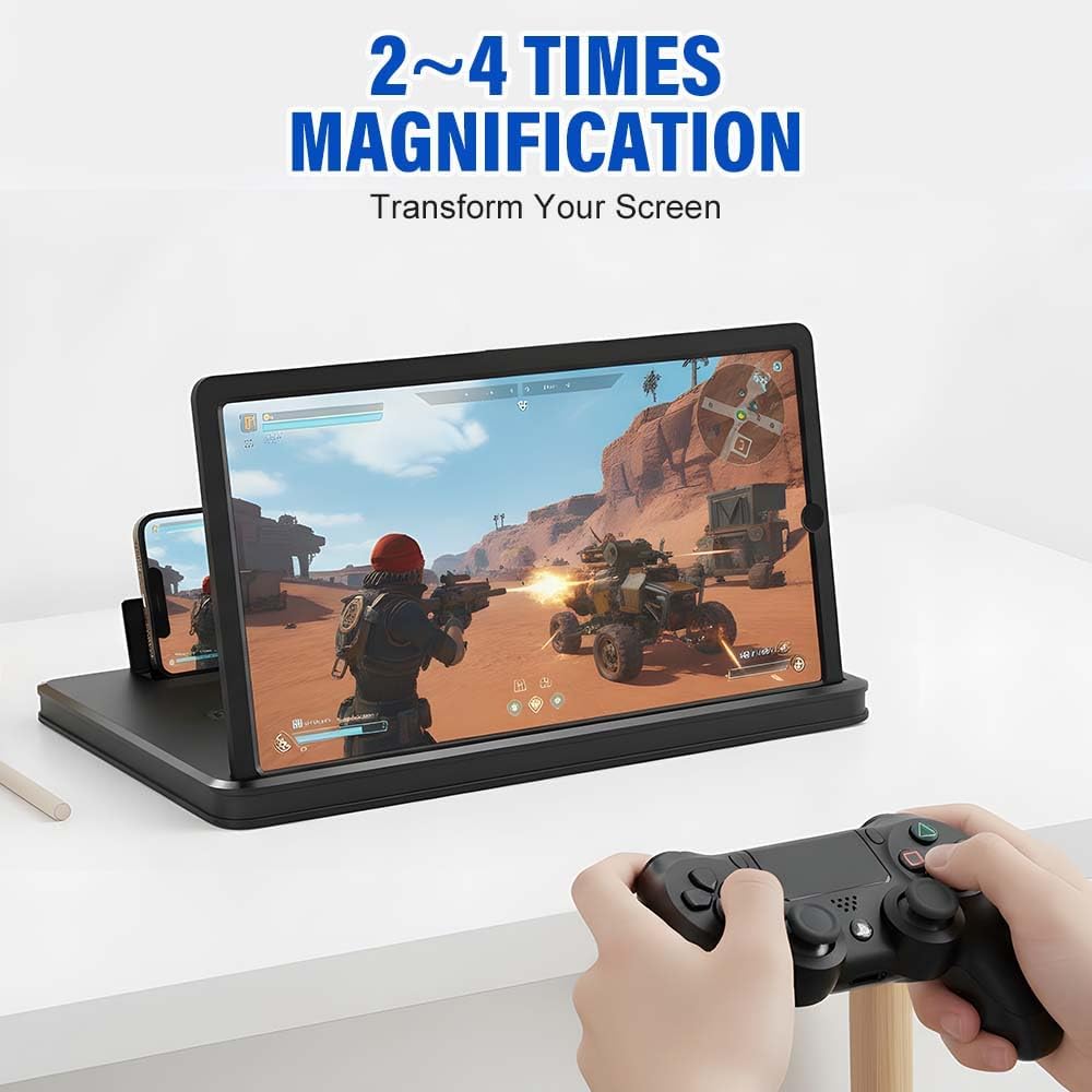 2026 New Screen Magnifier for Smartphone, 3D HD Screen Mobile Phone Magnifier Expanders for Movies, Videos and Gaming, Foldable Phone Screen Amplifier Compatible with All Smartphones (White, 10 Inch)